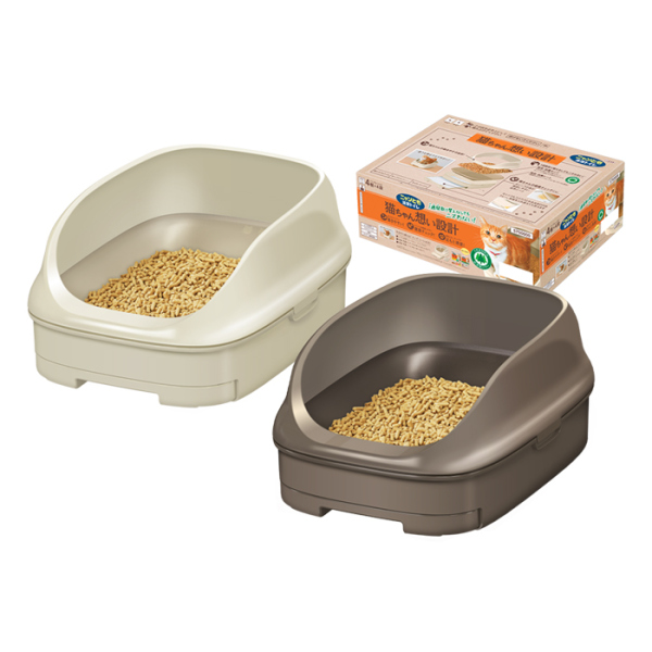 ニャンとも清潔トイレセット　オープンタイプ　買ってすぐに使える取替品付き(チップ、シート約1カ月分)