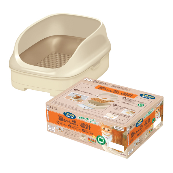ニャンとも清潔トイレセット　オープンタイプ　買ってすぐに使える取替品付き(チップ、シート約1カ月分)_5