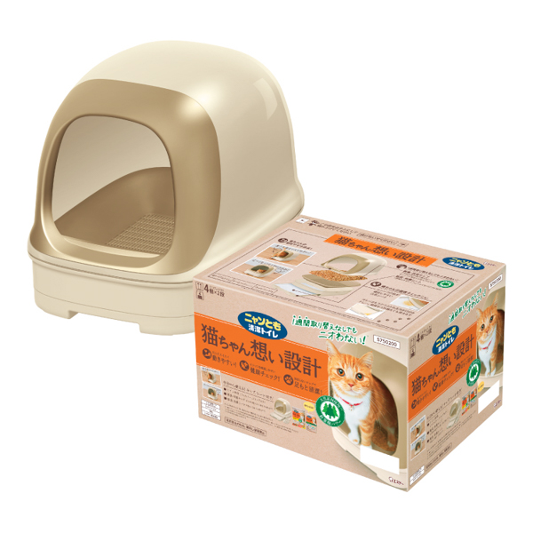 ニャンとも清潔トイレセット　ドームタイプ　買ってすぐに使える取替品付き(チップ、シート約1カ月分)_5