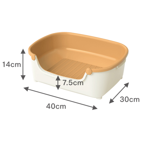 ニャンとも清潔トイレセット　すいすいコンパクト　アイボリー&ペールオレンジ　買ってすぐに使える取替品付き(チップ、シート約1カ月分)_2