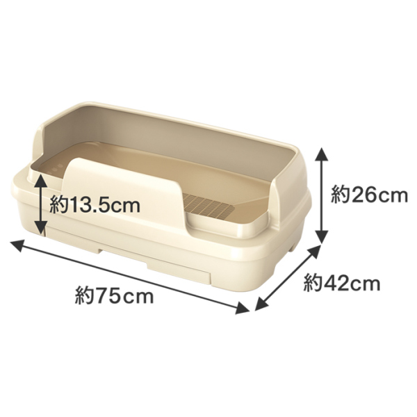 ニャンとも清潔トイレセット のびのびリラックス ライトベージュ 買ってすぐに使える取替品付き(チップ、シート約1カ月分)_2
