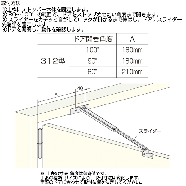 ATOM公式】アームストッパー内付内開(312型) | アトムダイレクトショップ