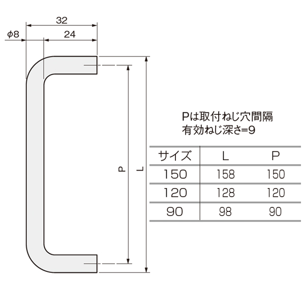 ATOM公式】ステンレスハンドルφ8 | アトムダイレクトショップ