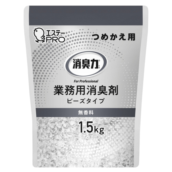 エステーPRO 消臭力 業務用 ビーズタイプ つめかえ 1.5kg 6個セット(無香料・エアリーソープ・タバコ用クリアミント)【お得なまとめ買い商品】《メーカー直送・代引不可》_2