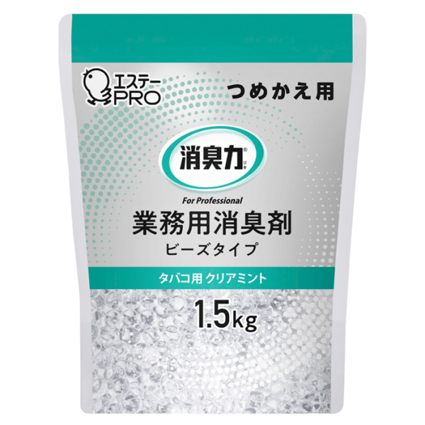 エステーPRO 消臭力 業務用 ビーズタイプ つめかえ 1.5kg 6個セット(無香料・エアリーソープ・タバコ用クリアミント)【お得なまとめ買い商品】《メーカー直送・代引不可》_6