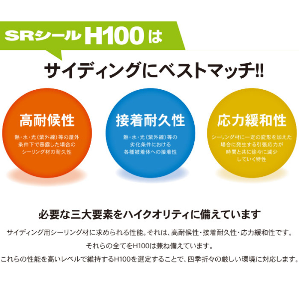 SRシール　H100　高耐候シーリング材　カートリッジ・缶タイプ【建築用シーリング材】《メーカー直送・代引不可》_5