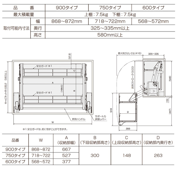 エレベスイング　900タイプ/750タイプ/600タイプ　《取り寄せ商品・代引不可》_2
