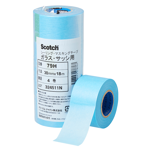 3M(スリーエム) シーリングマスキングテープ ガラス・サッシ用 79H 幅12/15/18/21/24/30mm×長さ18m×厚み0.09mm ライトブルー  まとめ買いセット_7
