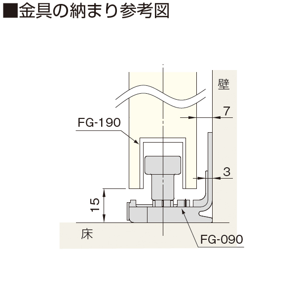 FG-090(引戸用下ガイド 壁付けタイプ)_3