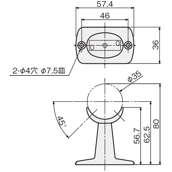 アトム手摺金具 笠木I型35_2