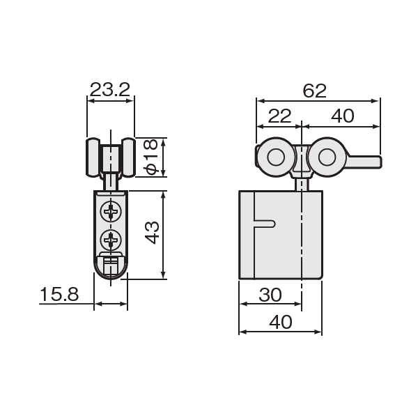 HR-292-K (HRシリーズ 上部吊り車 上下前後調整付き)_2