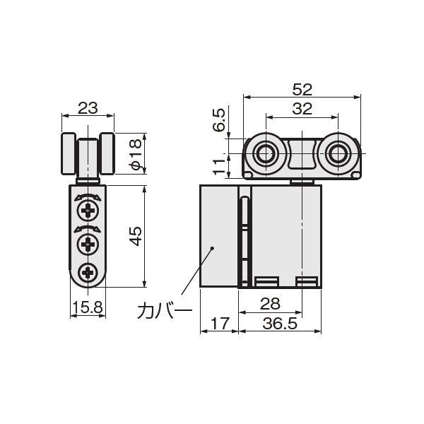 AFD-790-B(AFDシリーズ 上下前後調整付き吊り車・本体+カバー茶色セット)_2