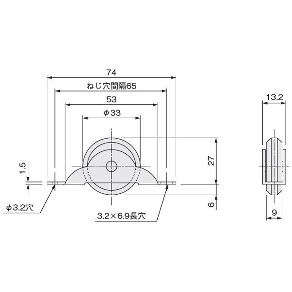 ATOM公式】SHK-33V(φ33mmV型戸車ベアリング無し・平枠) | アトム
