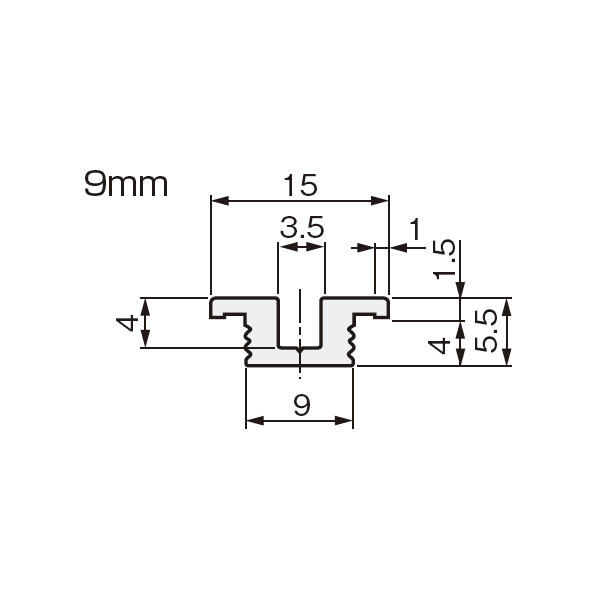 ランサーT型レール 9mm(引戸用レール金物)_2