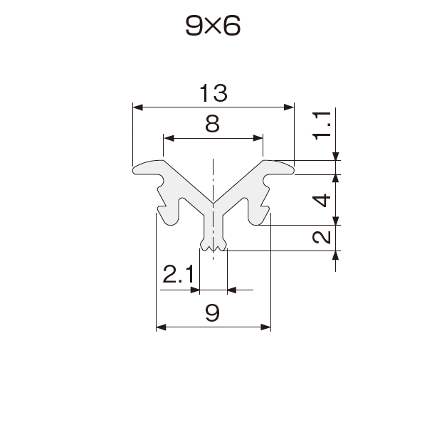 AVYDレール 9mm×6mm(引戸用V型レール金物)《別途梱包費》_2