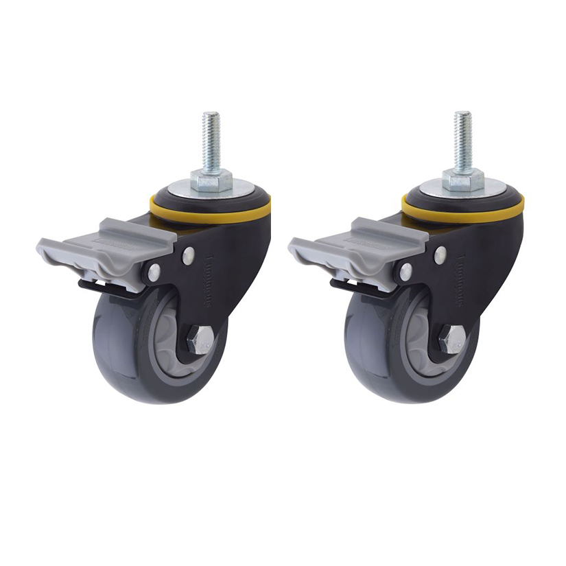 L75US-GYN2 ルミナススチールラック ウレタンキャスター ねじ式 2個セット ルミナスレギュラー 【ポール径25mm】【メーカー直送代引不可】