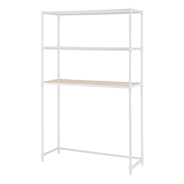 LL1118-KB ルミナススチールラック キッチンラック 幅110cm 3段 ルミナスラテ 幅111×奥行41×高さ174cm 【ポール径25mm】【メーカー直送代引不可】