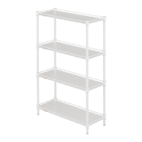 LL2560-4WH ルミナススチールラック キッチンラック 幅25cm 4段 ルミナスラテ すき間収納ラック 幅24.5×奥行59.5×高さ90.5cm 【ポール径19mm】【メーカー直送代引不可】
