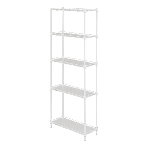 LL2560-5WH ルミナススチールラック キッチンラック 幅25cm 5段 ルミナスラテ すき間収納ラック 幅24.5×奥行59.5×高さ151.5cm 【ポール径19mm】【メーカー直送代引不可】