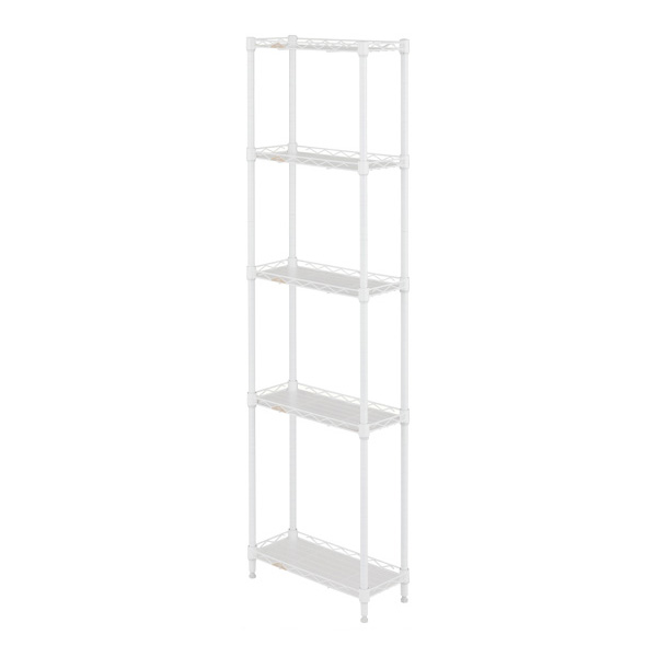 LL2045-5WH ルミナススチールラック キッチンラック 幅20cm 5段 ルミナスラテ すき間収納ラック 幅19.5×奥行44.5×高さ151.5cm 【ポール径19mm】【メーカー直送代引不可】