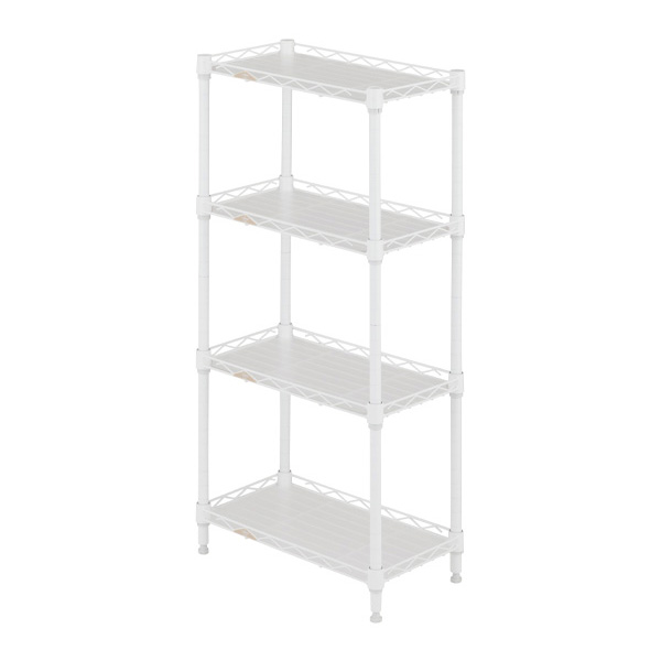 LL2545-4WH ルミナススチールラック キッチンラック 幅25cm 4段 ルミナスラテ すき間収納ラック 幅24.5×奥行44.5×高さ90.5cm 【ポール径19mm】【メーカー直送代引不可】