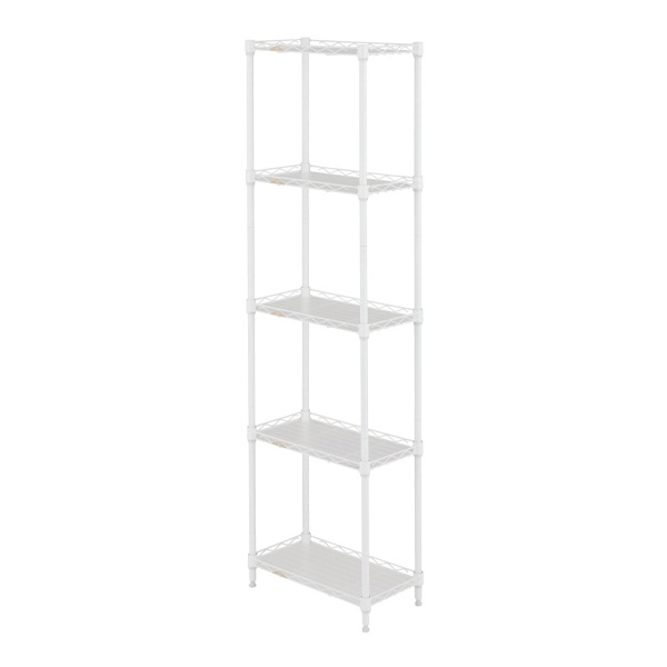LL2545-5WH ルミナススチールラック キッチンラック 幅25cm 5段 ルミナスラテ すき間収納ラック 幅24.5×奥行44.5×高さ151.5cm 【ポール径19mm】【メーカー直送代引不可】