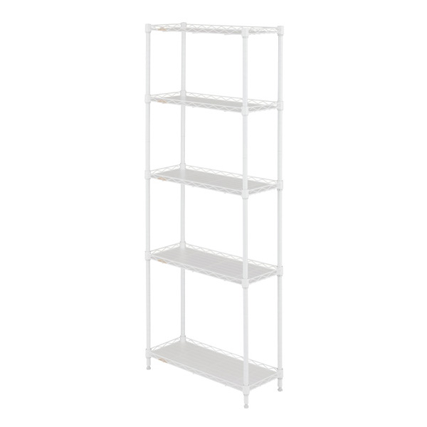 LL2060-5WH ルミナススチールラック キッチンラック 幅20cm 5段 ルミナスラテ すき間収納ラック 幅19.5×奥行59.5×高さ151.5cm 【ポール径19mm】【メーカー直送代引不可】