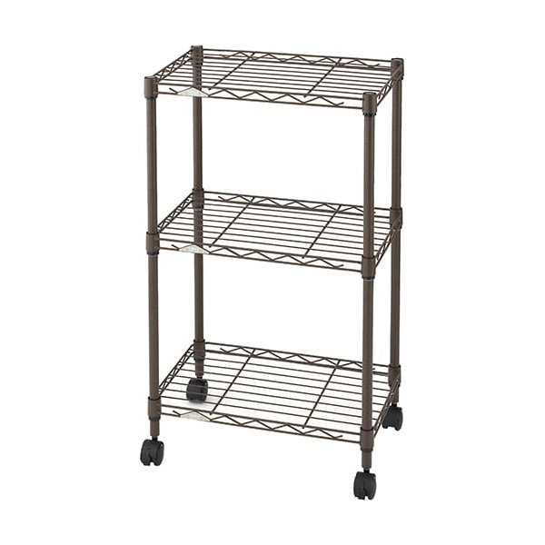 LCR45-3BR ルミナススチールラック カラーラック 幅45cm 3段 ルミナスカラー ブラウン 【ポール径19mm】【メーカー直送代引不可】
