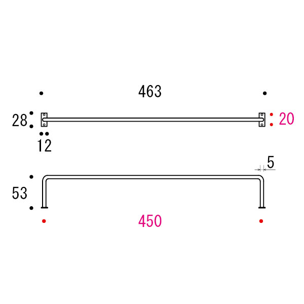 PF lagom 45B SQ HL    タオルバー[ゴーリキアイランド 640163]_2