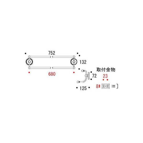 ダブルタオルバー PB 68 AB[ゴーリキアイランド 640617]_3