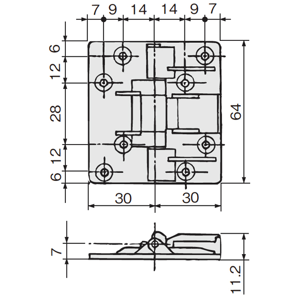 HD-55(HDシリーズ 収納折戸用丁番・50度仮ストップ機構付き)_2
