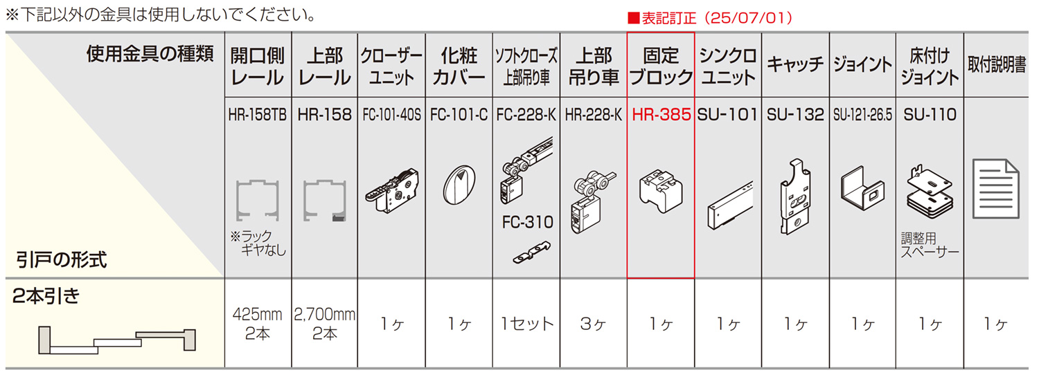 ちゃんこページ シンクロ連動引戸金具 自閉式 | アトムダイレクトショップ