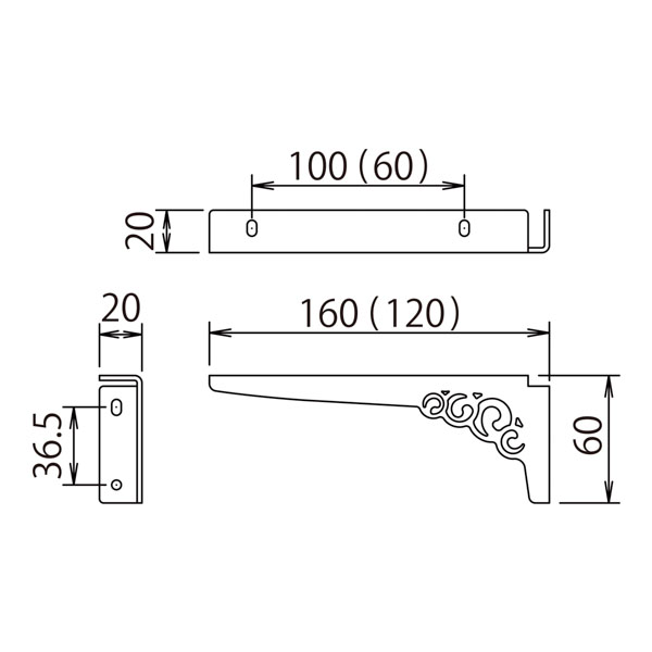 XB-230L アンティーク棚受(左)[2×4メイト・ツーバイフォーメイト]《取り寄せ商品・代引不可》_2