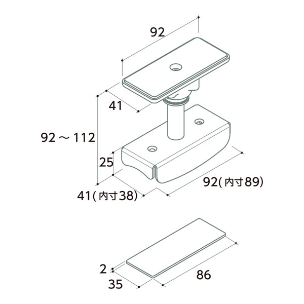 XSP-1024 キャノンエコセット(取付ねじ付・パッケージ入)[2×4メイト・ツーバイフォーメイト]《取り寄せ商品・代引不可》_2