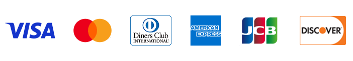 ロゴ：VISA、MASTER、Diners、AMEX、JCB、DISCOVER