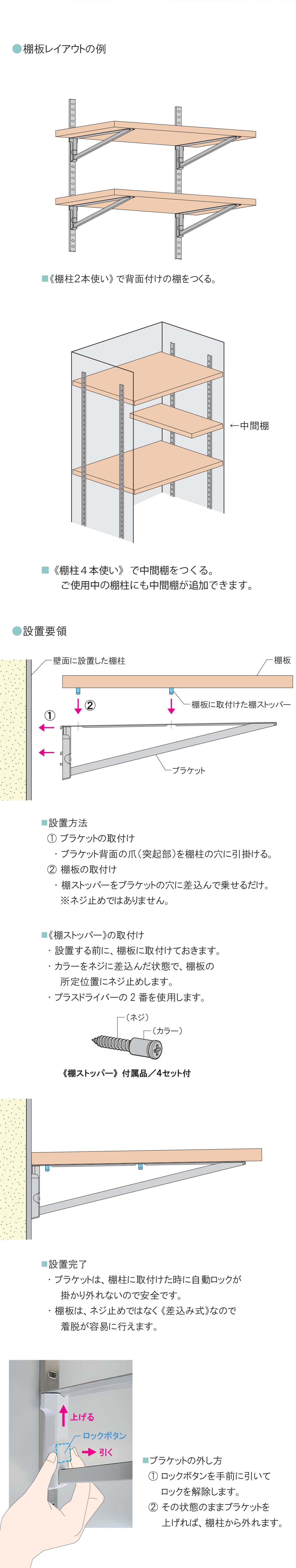 SUS棚柱用背面ブラケット2