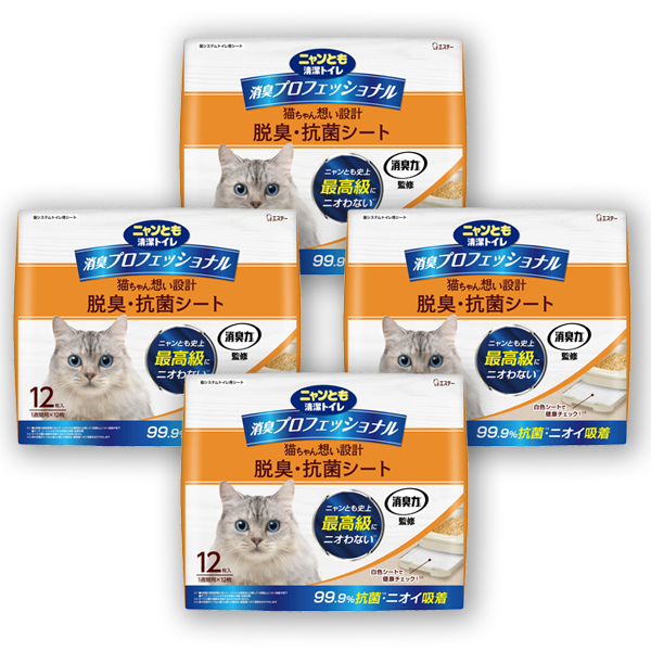 まとめ得 ニャンとも清潔トイレ 脱臭・抗菌シート 超快デオプレミアム 12枚入 x [6個] /k 消臭プロフェッショナル 脱臭・抗菌チップ／シート｜ニャンとも清潔