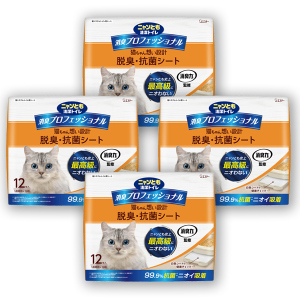 ニャンとも清潔トイレ 消臭プロフェッショナル　脱臭・抗菌シート　12枚入×4袋セット　ニャンとも清潔トイレ用取り替え品　トイレ用シート 　オトクなまとめ買いセット　(旧商品名:超快デオプレミアム)
