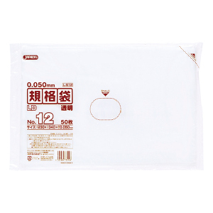 L512 LD規格袋 12号 透明 LLDPE (0.050mm厚) サイズ230×340×0.05mm 30冊入(1冊50枚入・計1500枚入)