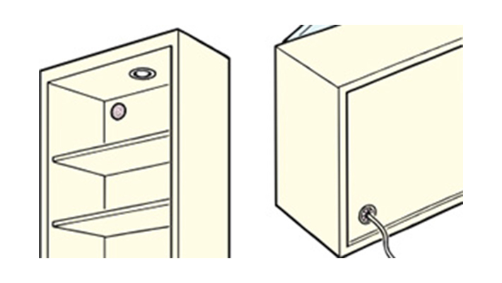 通気孔、コード差込口
