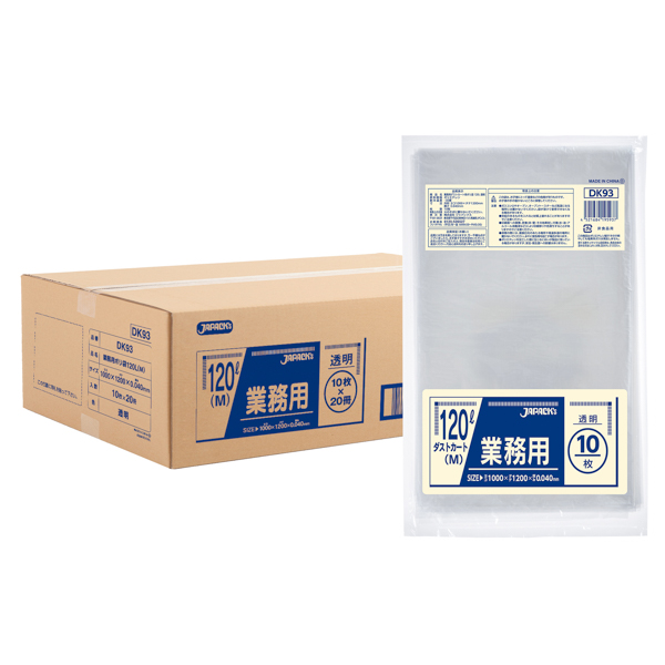 ケース販売 ジャパックス ダストカート120L 青 DK91 LLDPE 10枚 厚み0.04mm メーカー直送(事業所名必須) ジャパックス 業務用ダストカート用ポリ袋M(120L) (200枚入) DK91 青