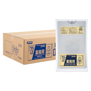 PL78 業務用重量物対応 70L ゴミ袋 透明 0.08mm厚 10冊入 (1冊10枚入・計100枚入)